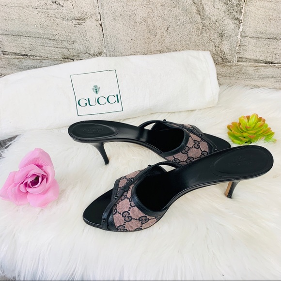 Gucci Shoes - Gucci Black Pink Sand. Tess S Cuoio Gg Sandals 9B